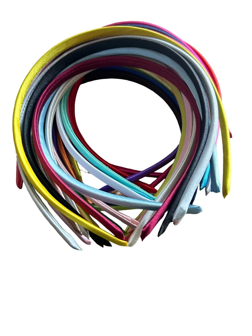 28 Colorful Satin Headband Set - Multi Color, new without tag